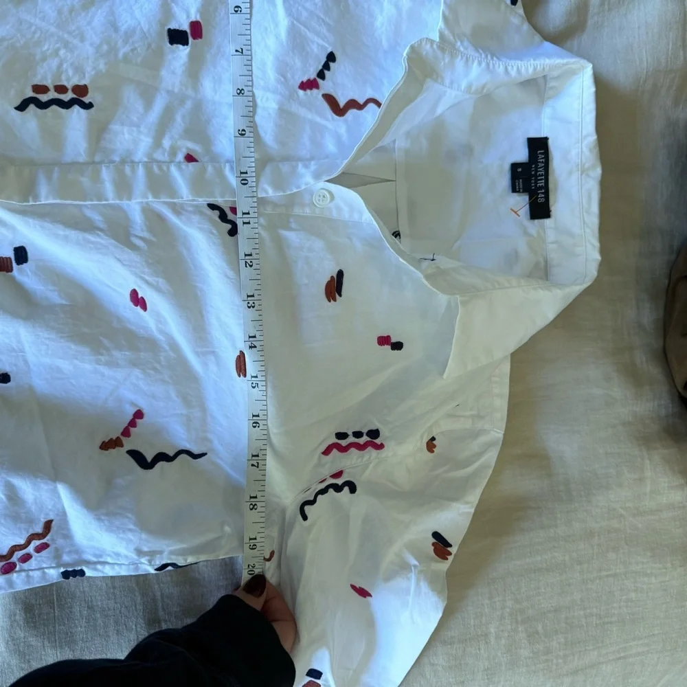 Lafayette 148 Multi Color Button Down Shirt - Picture 7 of 8
